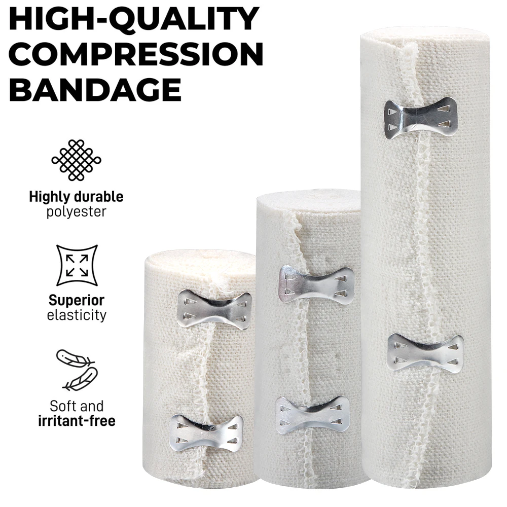 1 Roll Elastic Bandage Wrap,Stretch Compression Bandage Stretches up to 450cm,Ideal for Medical,Sports,Sprains,Calf,Ankle,Foot – Image 3