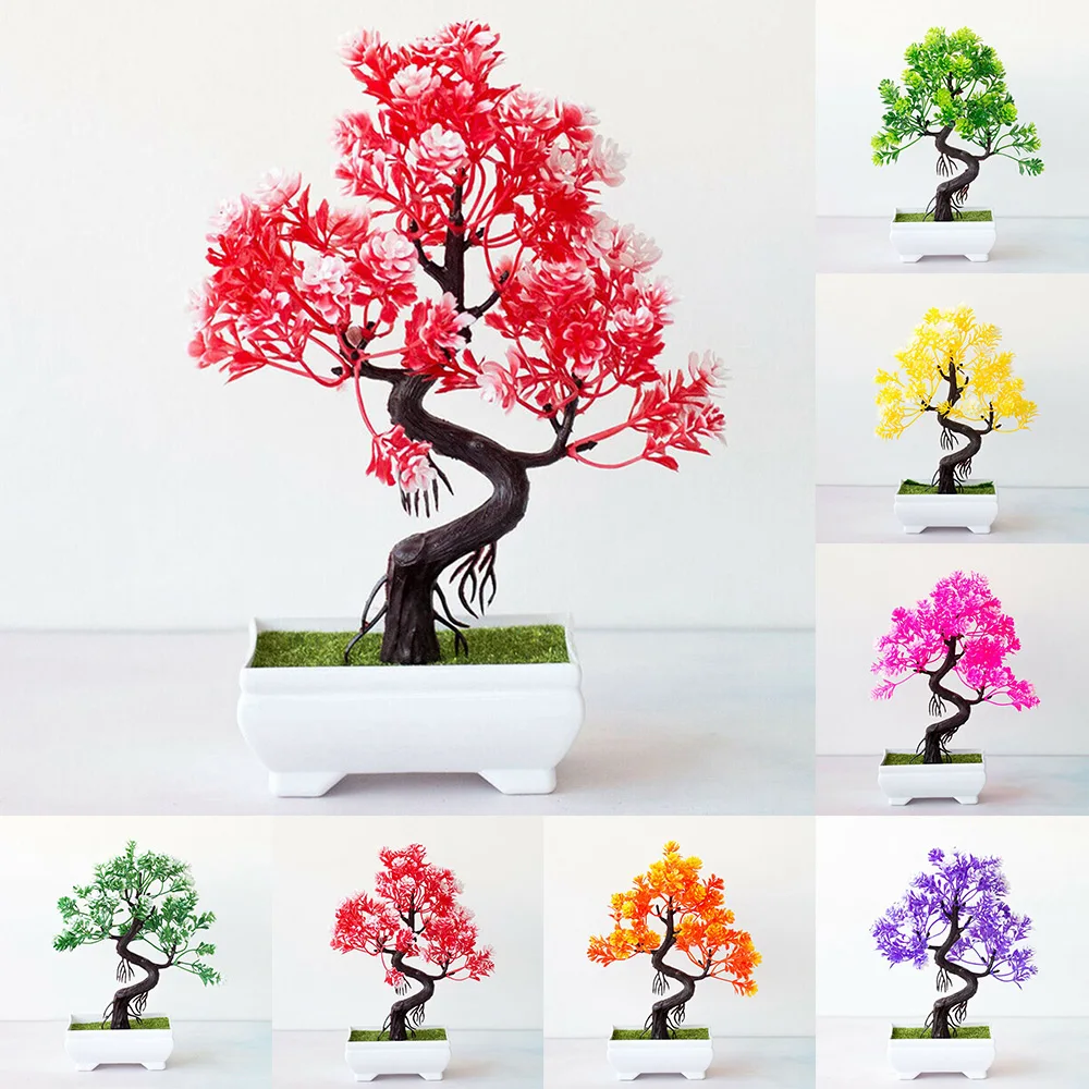 Artificial Plants Bonsai Small Tree Pot Fake Plant Flowers Potted Ornaments For Home Room Table Decoration Hotel Garden Decor – Image 3