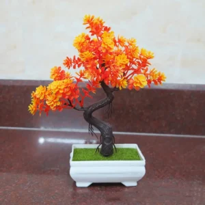 Plastic Plants Bonsai Small Tree Pot Fake Plant Potted Flower Garden Arrangement Ornaments Home Room Table Decoration Pot Tree