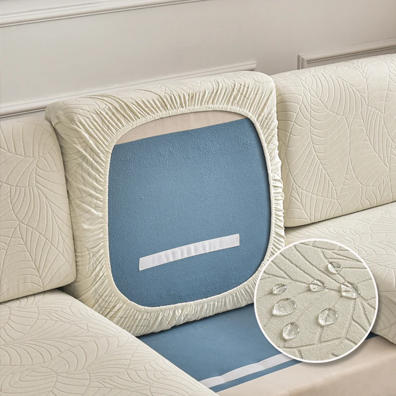 Elastic Jacquard Cushion Cover for Living Room Leaf Pattern Sofa Cover Water Repellent Couch Cover Sofa Protector Seat Cover – Image 4