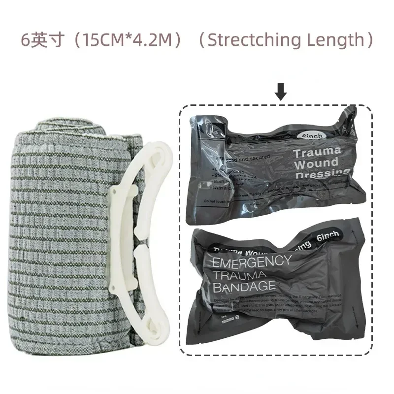 4/6in Bandage & First aid kit Wound Dressing Emergency Combat Compression Tactical First Aid IFAK Trauma Military Medical – Image 6