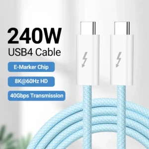 USB-C Data Cable(5.9FT,240W) Support 40Gbps, 8K HD Display,Thunderbolt 4/3 Compatible, for iPhone 16, MacBook, Hub and More