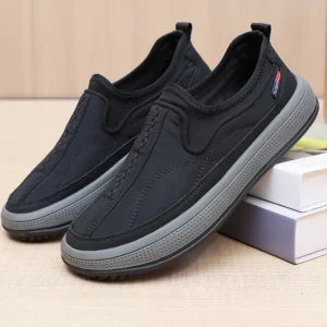 New breathable Men's Shoes Casual canvas shoes Middle aged elderly non slip flat Comfort thick soled male shoes Zapatos Homme