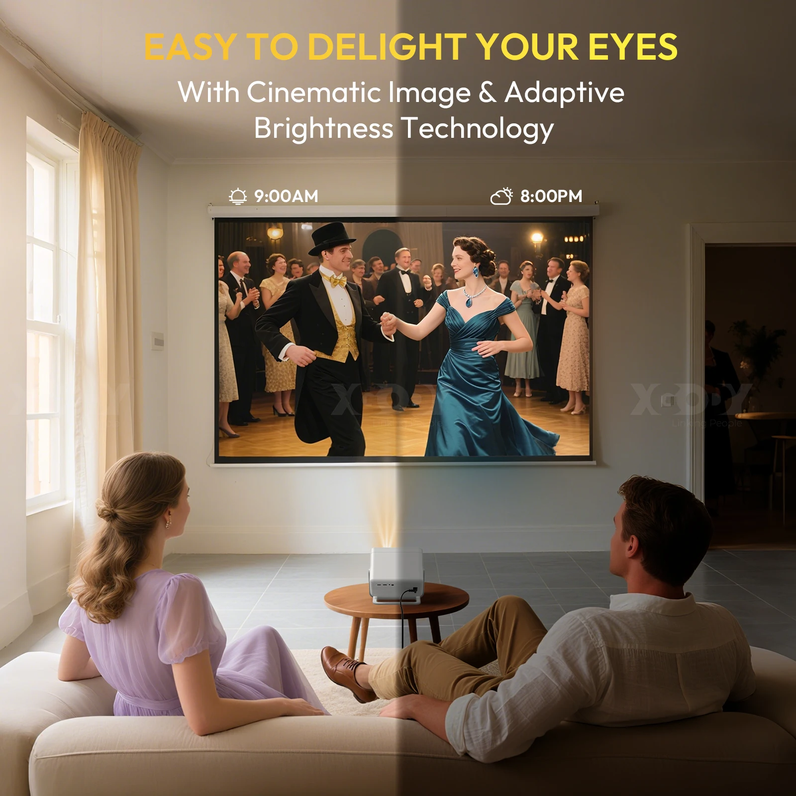 XGODY A6 PRO 650ANSI Auto focus Native 1080P 4K Smart Projector 650 ANSI Android Beamer WiFi6 air mouse Bluetooth Home Therater – Image 4