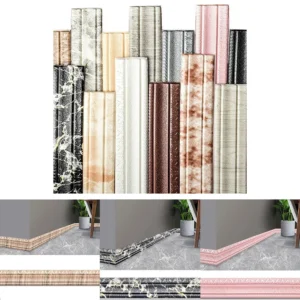 1Roll 3D Wall Trim Line Skirting Border Self Adhesive- Waterproof Baseboard Wallpaper- Wall Sticker For Room Home Decoration